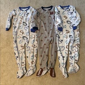 Carters fleece one piece footsie football pajamas size 4T